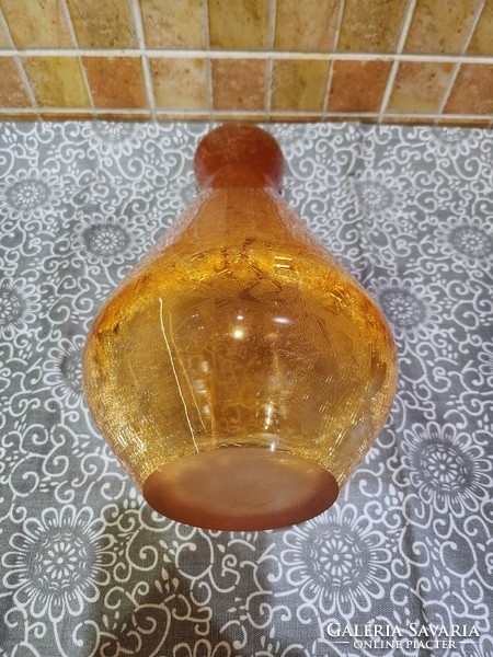 Orange-colored frame stained glass vase
