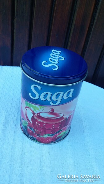 Saga tea box, metal box