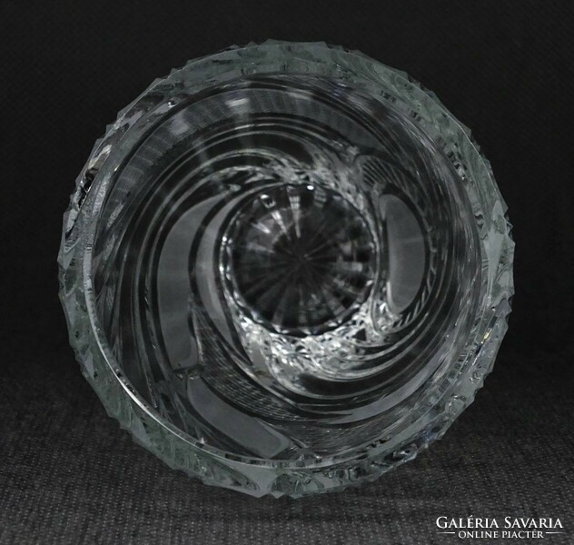 1O844 Régi csiszolt ólomkristály váza 15 cm