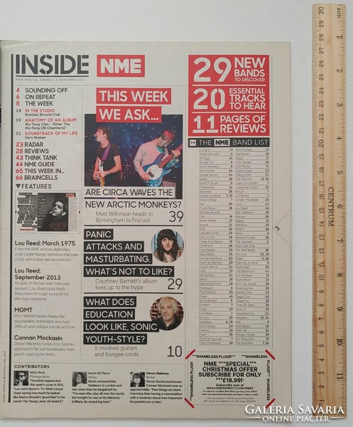 Nme magazine 13/11/9 lou reed muse wu-tang mac demarco warpaint gary numan mgmt franz ferdinand