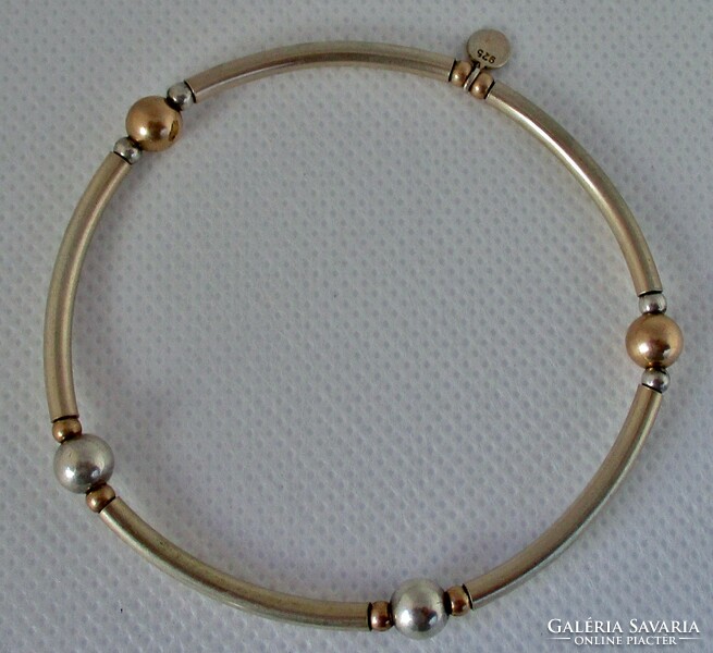 Special silver bracelet with gold-plated parts