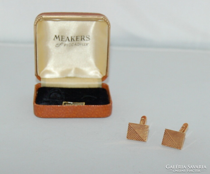 Art deco gold colored cufflinks makers of piccadilly
