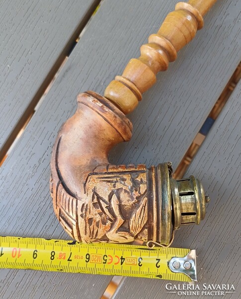 Antique tajték pipe horse decorative inscription 1801