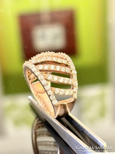 Dazzling silver ring (gold-plated)