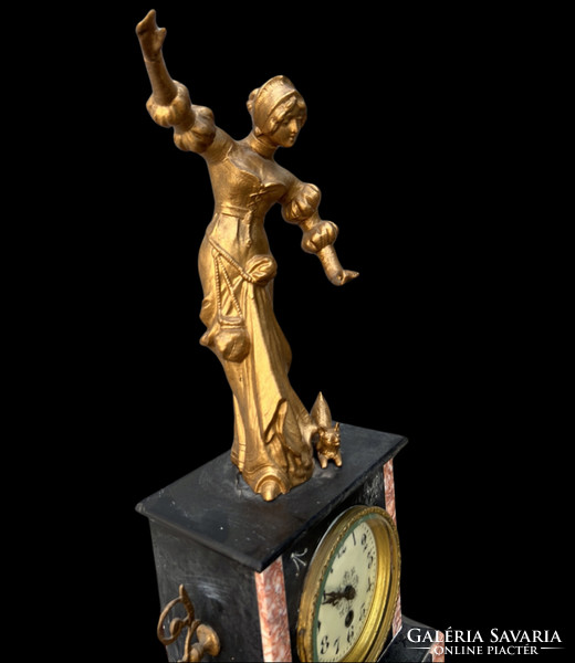 Restored antique sculptural mantel clock