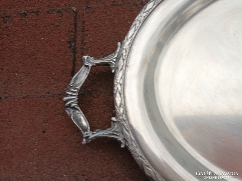 Famipa Prizren hatalmas ezüstözött tálca talpas poharakkal