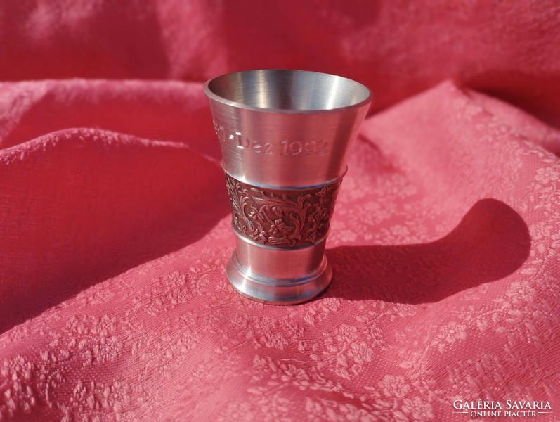 Nicely crafted pewter short drinking glass