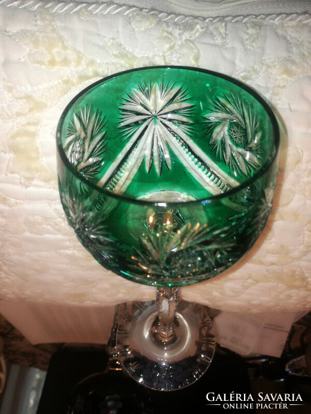 Hand polished crystal glass - green - art&decoration