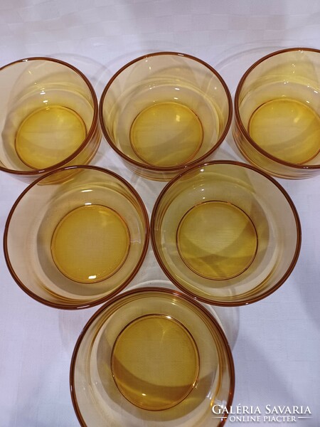 Amber glass compote 6 pcs vitrosax italy