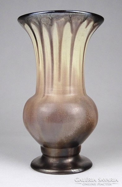 1O898 Bod Éva : Csorgatott mázas kerámia váza 17.5 cm