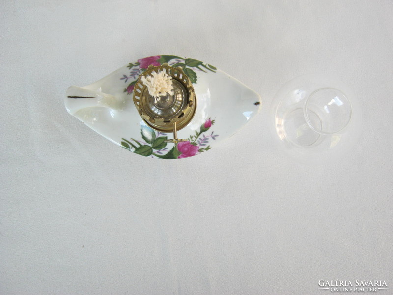 Rózsás porcelán kis méretű petróleumlámpa