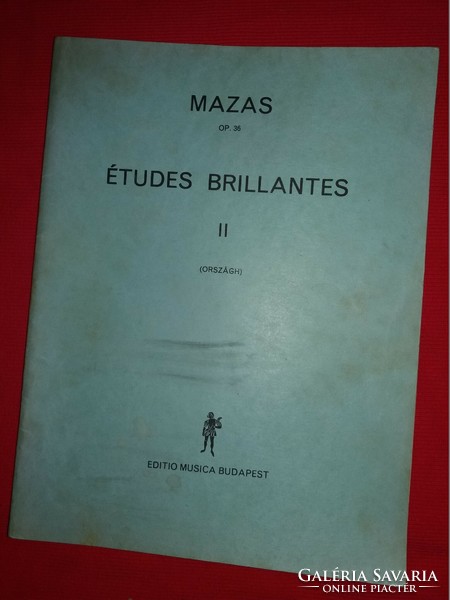Mazas, Jacques-Féréol Études brillantes II - Op. 36. - hegedűre (Országh) könyv UTOLJÁRA HIRDETEM !!