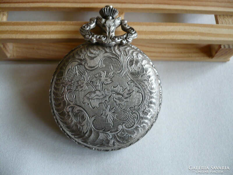 Santus is a beautifully decorated and very rare Swiss mechanical pocket watch with a fishing scene