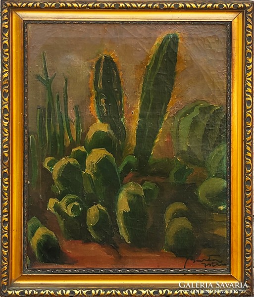 István Barta (1892 - 1976) Mediterranean landscape c. His painting from the early 1920s-30s with an original guarantee!