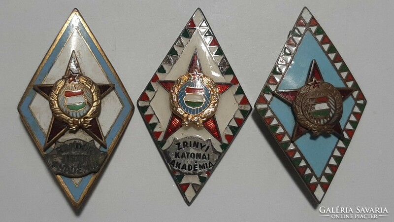 Zrínyi military and police officer academic badges 1960s-70s