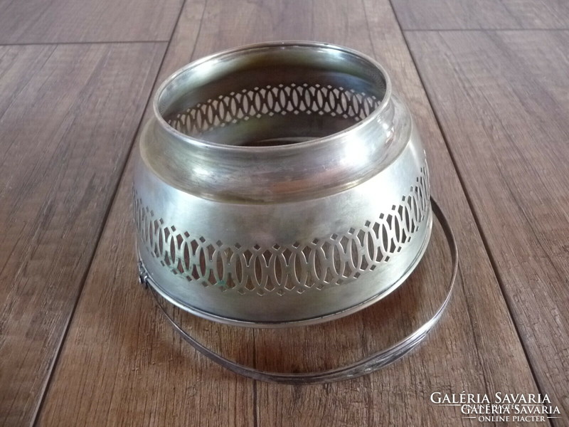 Antique silver offering with glass insert