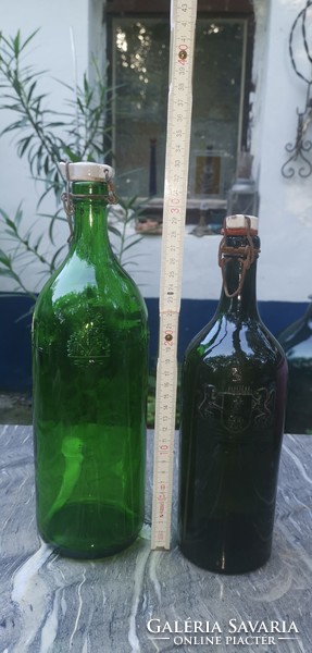 2 Old mineral water bottles with buckles