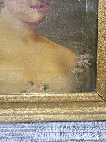 Szecessziós női portré festmény
