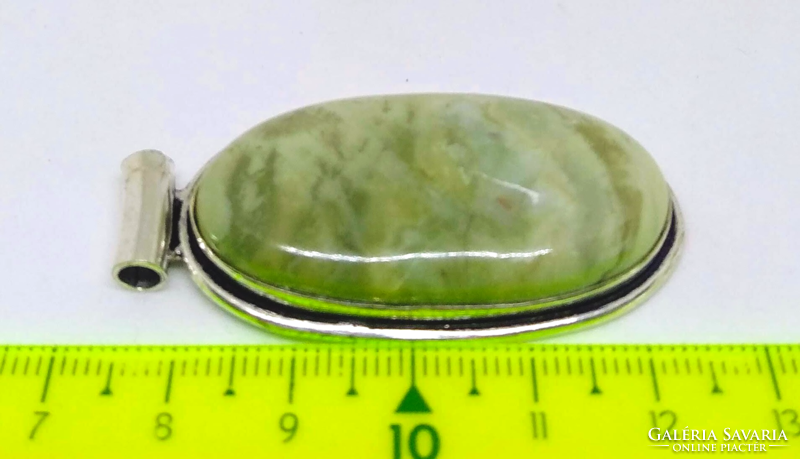 Larsonite mineral pendant, in silver-plated socket rr44858