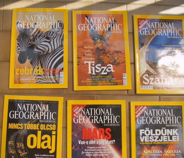 Újszerű National Geographic Magazin (2003-2004-2005-2006-2007-2008) Tisza, Afrika, Szahara, Mars ...