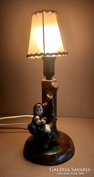 Ceramic astral lamp antique figural negotiable design art deco