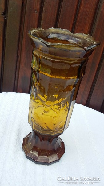 Old, retro brown, amber colored vase