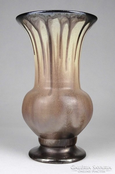 1O898 Bod Éva : Csorgatott mázas kerámia váza 17.5 cm