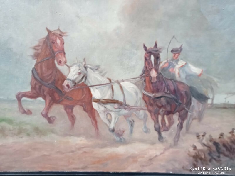 Kolozsváry nagyméretű festmény  lovakkal