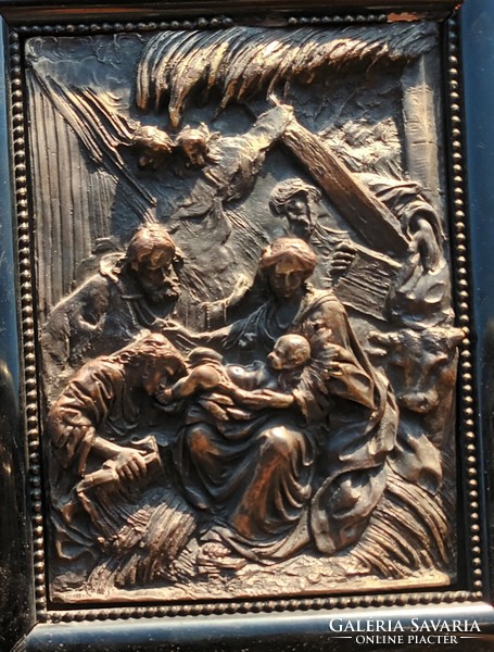Antique bronze relief biblical scene, early 19th century