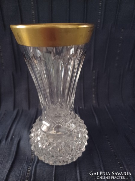 Aranyozott kristály váza