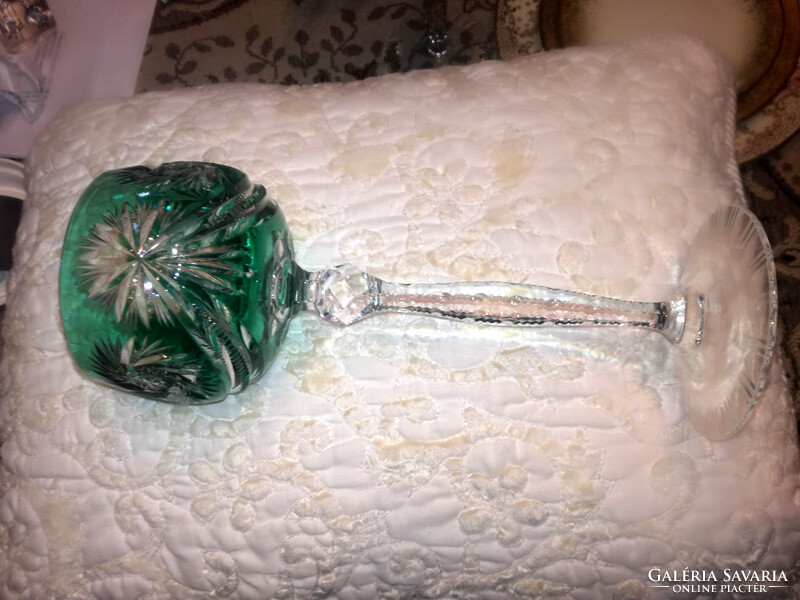 Hand polished crystal glass - green - art&decoration