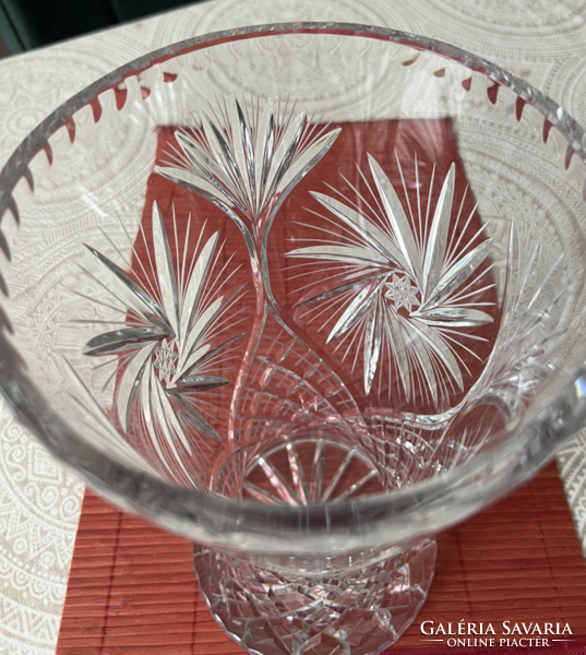 Ajka kristály gyönyörű óriás nehéz váza 28 cm