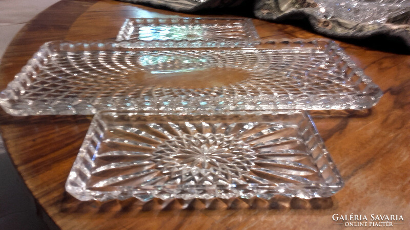 Polished crystal glass tray set - art&decoration