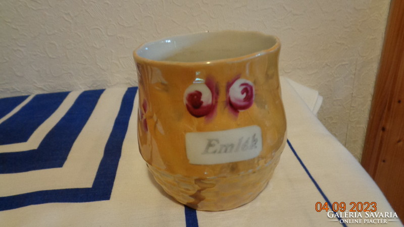 Commemorative cup, beautiful luster, Czechoslovakia, rk mark, 9.5 cm