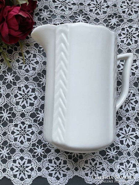 Rare size white granite jug - 1/2 l