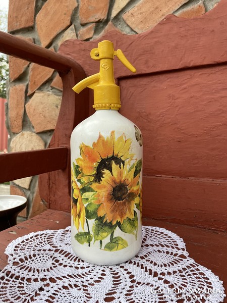 Sunflower decoupage decoupage decoupage soda bottle village peasant peasant