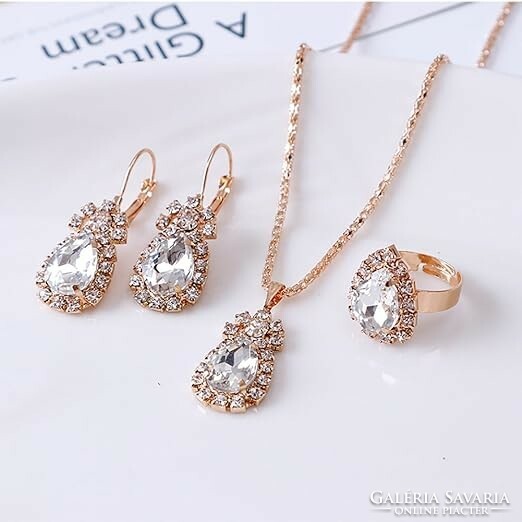 Clear crystal jewelry set with watch 78