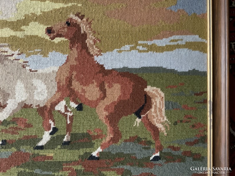 Huge tapestry picture - horses