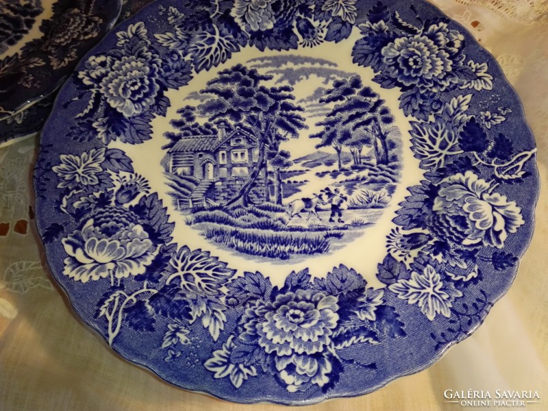 English, scenic porcelain flat plate.