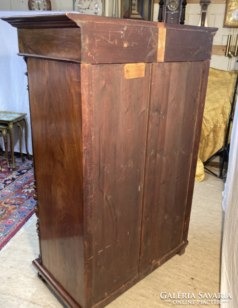 Antique pillar cabinet with internal drawer