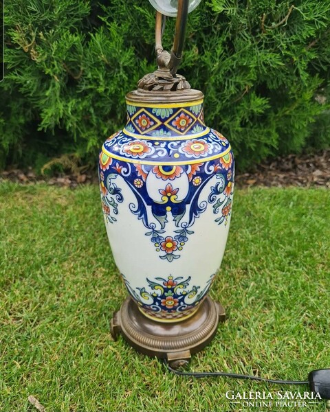 Art Nouveau table lamp with a porcelain body