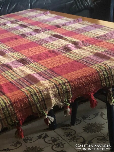 Woven, checkered tablecloth, center table runner