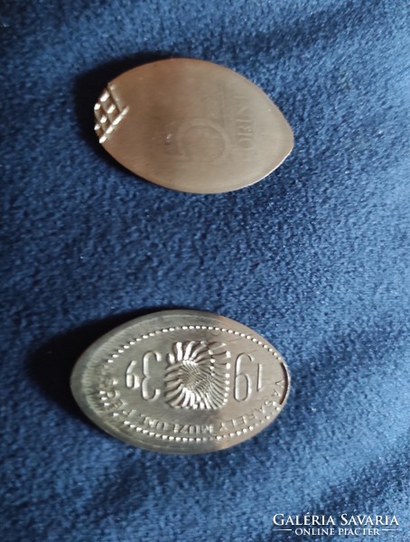 Two printed coins