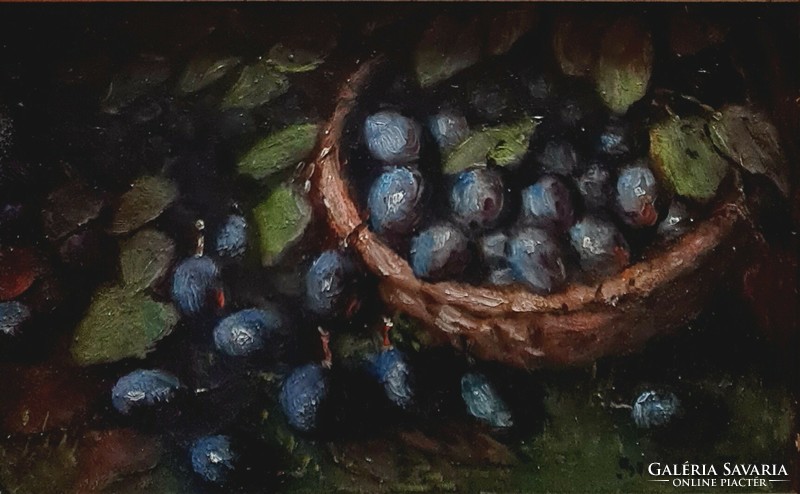 Zsófia Stróbl (1860 - 1941): plum still life