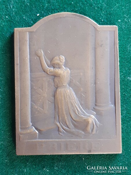 J. L. Merot: pleading, French plaque, art nouveau, art nouveau