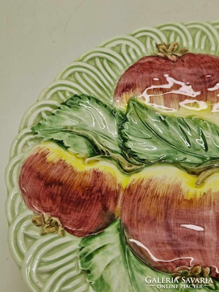 Olasz nápolyi kerámia gyümölcsös tányér kézzel festett 21cm