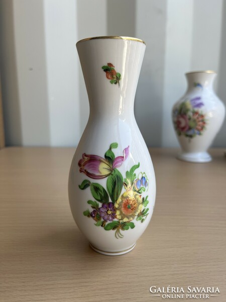 Herendi Festett Virágmintás Porcelán Váza A57