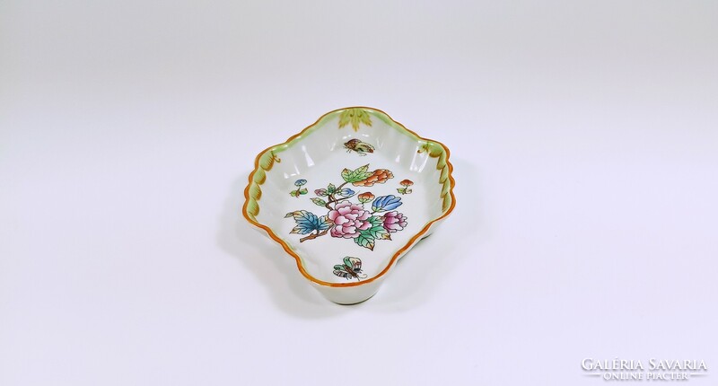 Herend, jewelry holder bowl with Victoria pattern, antique hand-painted porcelain, flawless! (B146)