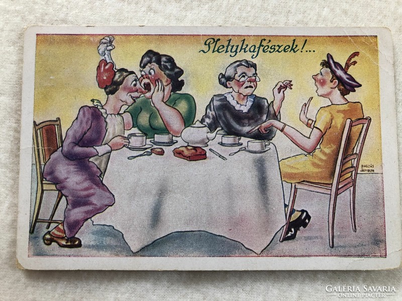 Antique, old graphic postcard - barasits -7.