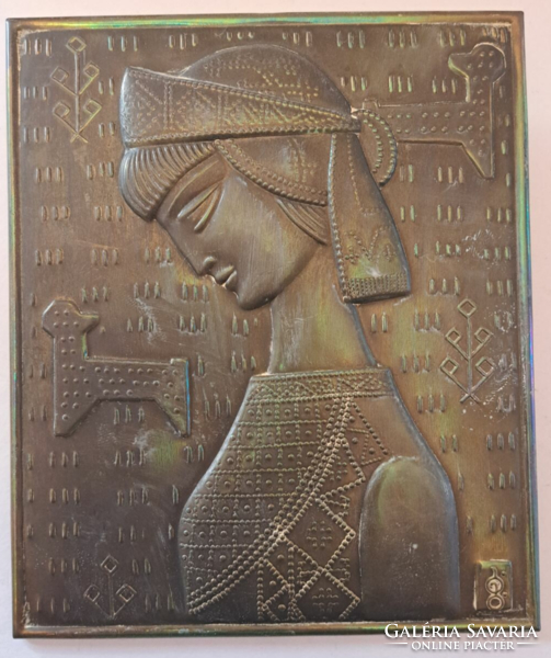 Female copper mural of Slavic origin, marked